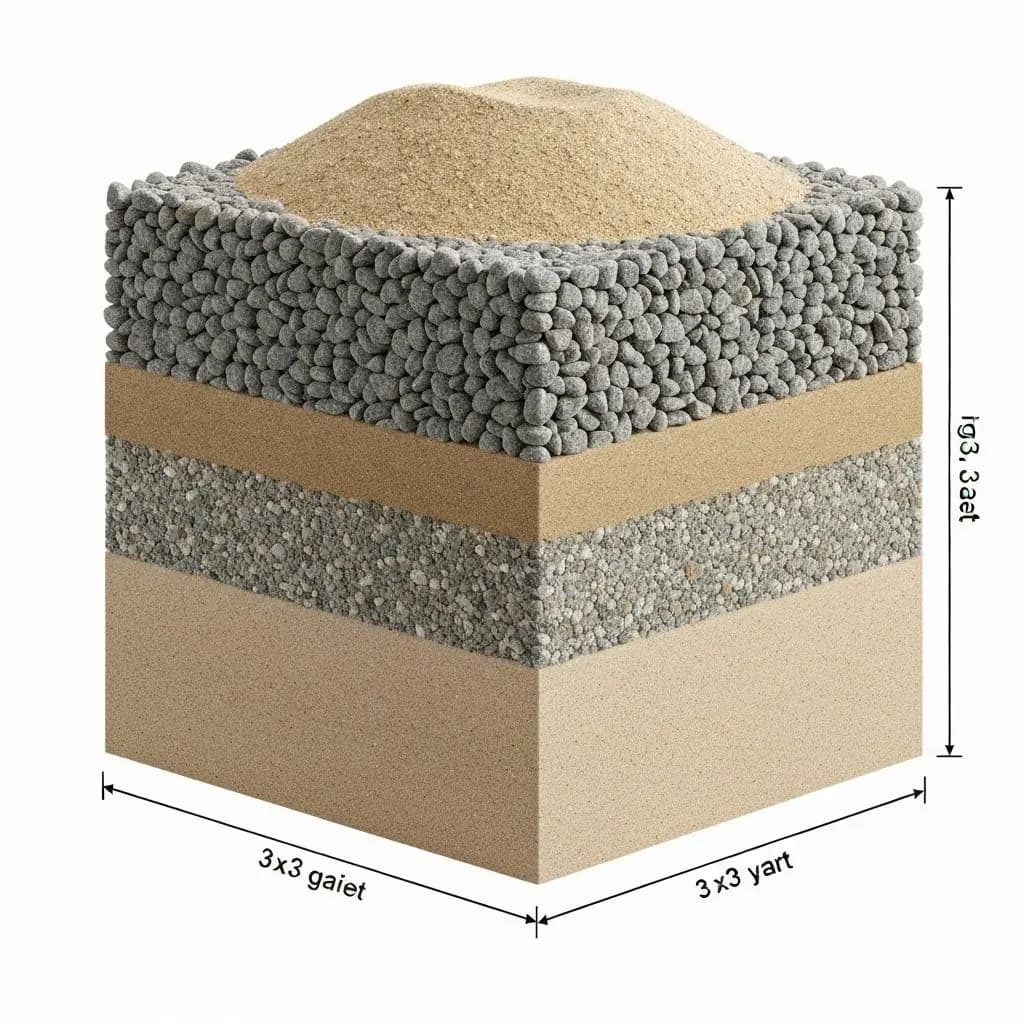 Cubic yards of stone measurement visualization for project planning