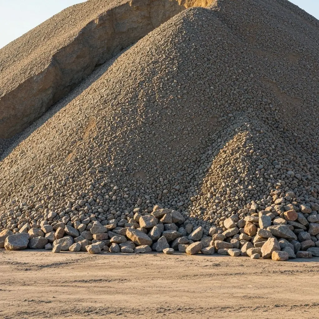 Three quarter inch crushed stone aggregate for landscaping